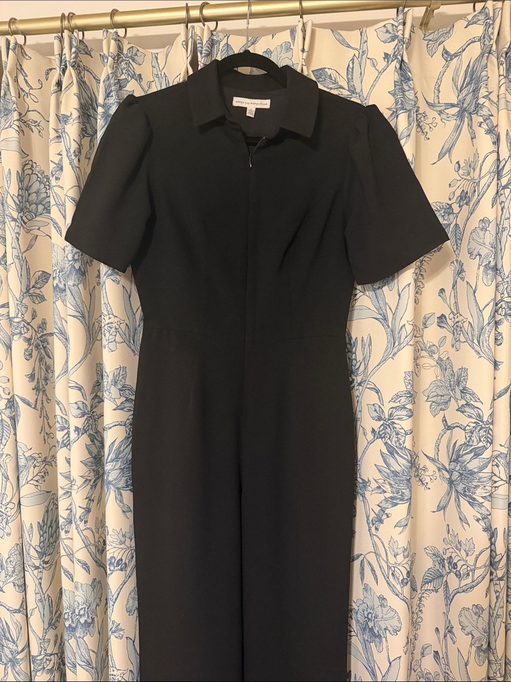 Dress the Population Black Short-Sleeve Jumpsuit